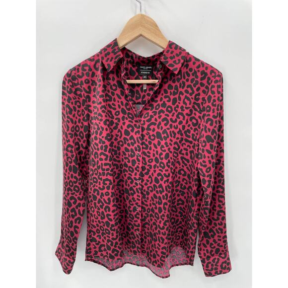 David Lerner x Evereve Portman Animal Print Button Down Blouse // XS - Picture 2 of 5